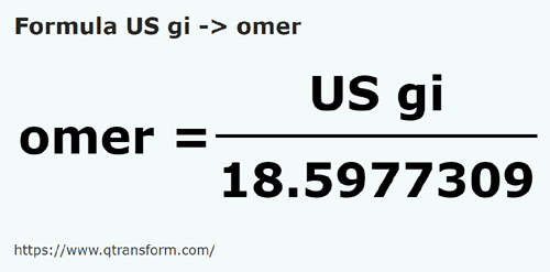 umrechnungsformel Gills americane in Gomer - US gi in omer