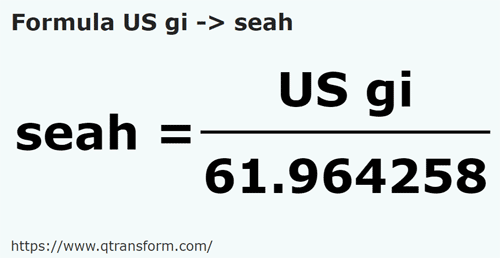 formula US gills to Seah - US gi to seah