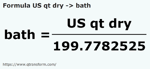 formula US quarts (dry) to Homers - US qt dry to bath
