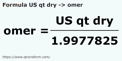 formula Quartos estadunidense seco em Gomors - US qt dry em omer