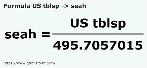 formula Colheres americanas em Seas - US tblsp em seah