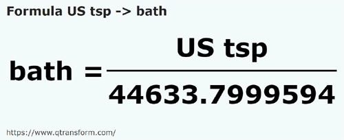 formule Amerikaanse theelepels naar Homer - US tsp naar bath
