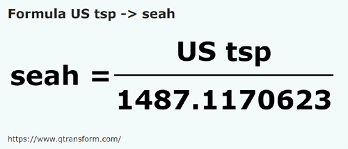 formula Cucharaditas estadounidenses a Seas - US tsp a seah