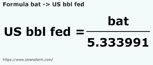 formula Bati in Barili americani (federali) - bat in US bbl fed