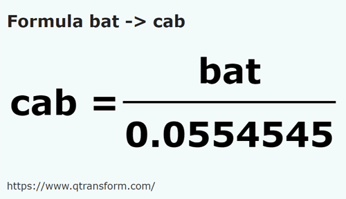 formule Bath naar Kab - bat naar cab