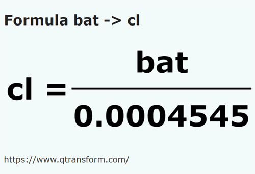 formula Baths to Centiliters - bat to cl