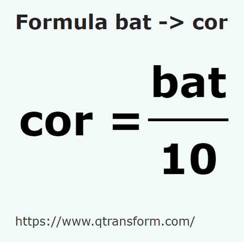 formula Bath kepada Kor - bat kepada cor