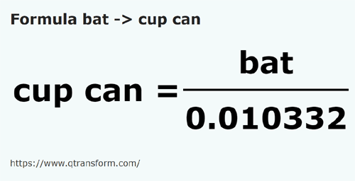 formula Baths to Cups (Canada) - bat to cup can