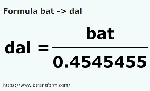 formula Batos em Decalitros - bat em dal