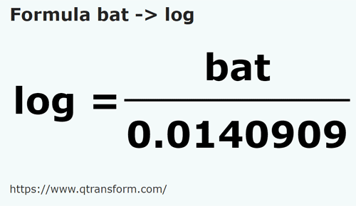 formula Baths to Logs - bat to log