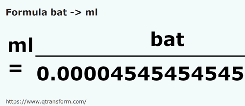 formula Bati in Millilitri - bat in ml
