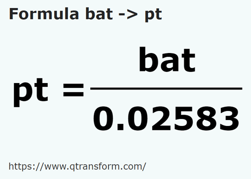 formula Bath kepada Pint British - bat kepada pt