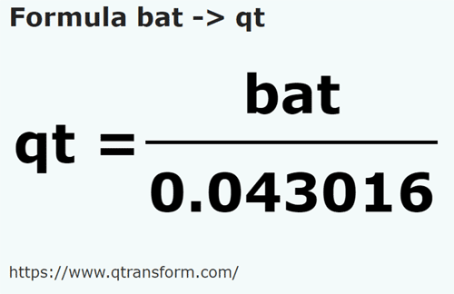formula Baths to US quarts (liquid) - bat to qt