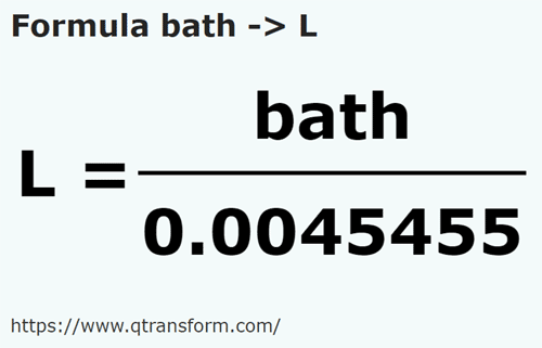 formula Homer kepada Liter - bath kepada L