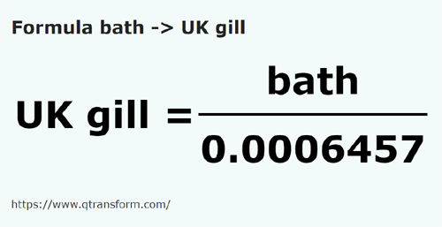 formula Homers to UK gills - bath to UK gill