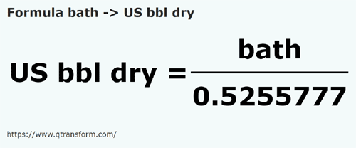 formula Хомер в Баррели США (сыпучие тела) - bath в US bbl dry