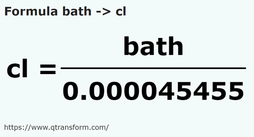 formule Homer naar Centiliter - bath naar cl