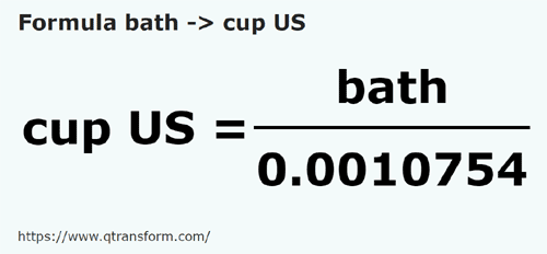 formula Homer kepada Cawan US - bath kepada cup US