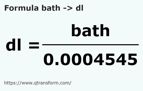 formula Homeri in Decilitri - bath in dl