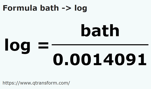 formula Homer kepada Log - bath kepada log
