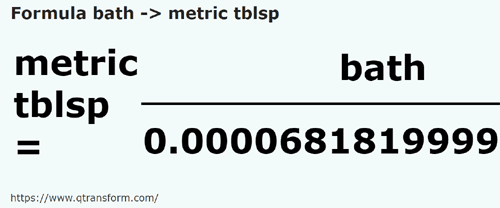 formula Хомер в Метрические столовые ложки - bath в metric tblsp