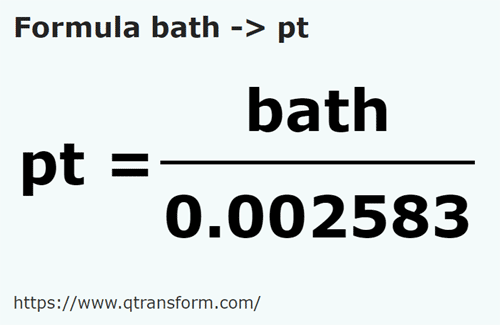 formula Homer kepada Pint British - bath kepada pt