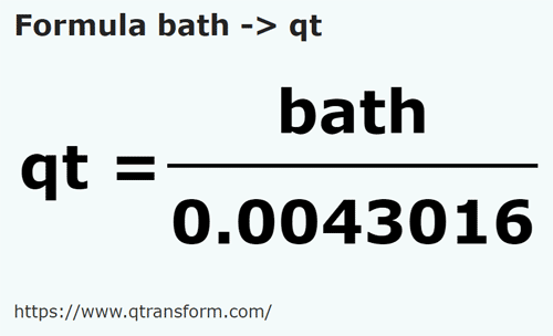 formula Homers to US quarts (liquid) - bath to qt
