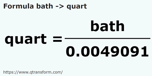 formula Homers to Quarts - bath to quart