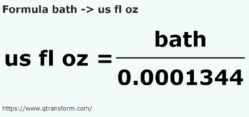 formula Homers to US fluid ounces - bath to us fl oz
