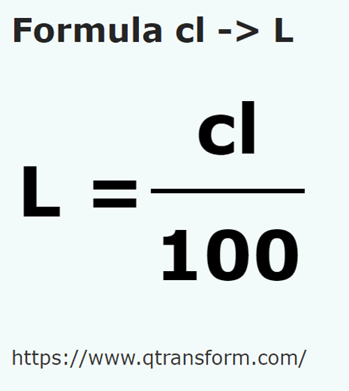 formula Centilitri in Litri - cl in L
