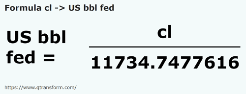 formula Centiliters to US Barrels (Federal) - cl to US bbl fed