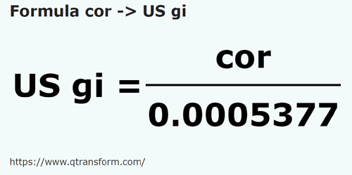 formula Cori in Gill us - cor in US gi