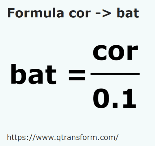 formula Cors to Baths - cor to bat
