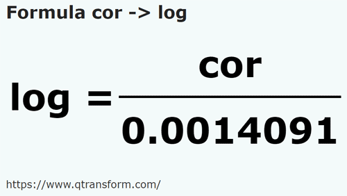 formula Cors to Logs - cor to log