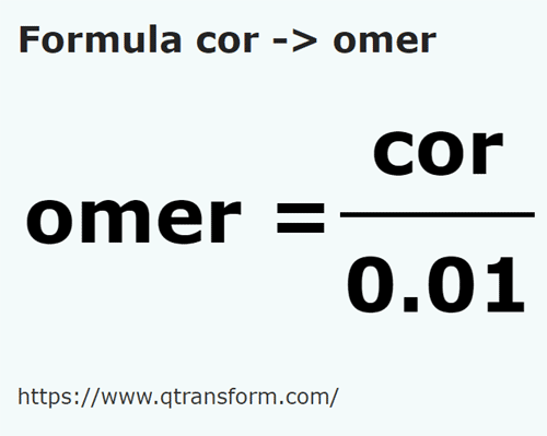 formula Кор в Гомор - cor в omer