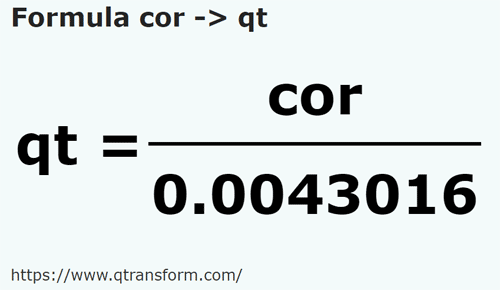 formula Coros a Cuartos estadounidense liquidos - cor a qt