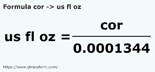 formule Cor naar Amerikaanse vloeibare ounce - cor naar us fl oz