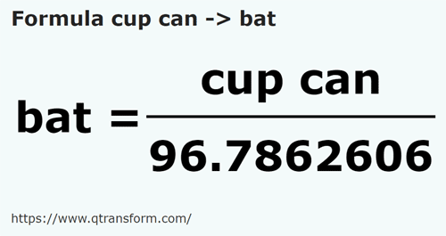 formula Filiżanki kanadyjskie na Bat - cup can na bat