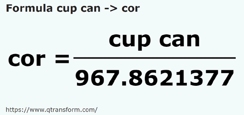 formulu Kadana kasesi ila Kor - cup can ila cor