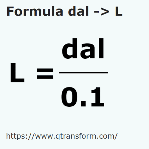 formula Decalitri in Litri - dal in L