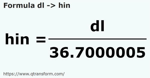 formula Decylitry na Hin - dl na hin