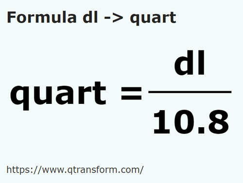 formula Decylitry na Kwartay - dl na quart