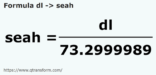 formule Décilitres en Sea - dl en seah