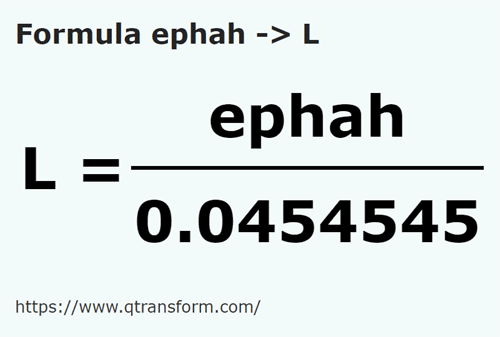 formula Efa kepada Liter - ephah kepada L