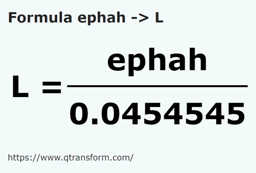 formule Efa naar Liter - ephah naar L