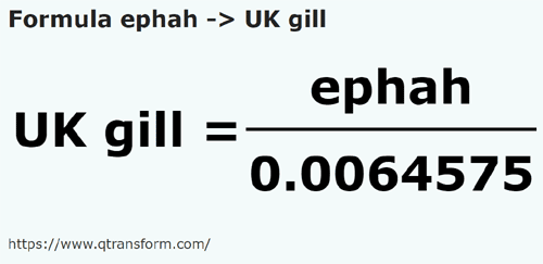 formula Efe in Gili britanici - ephah in UK gill