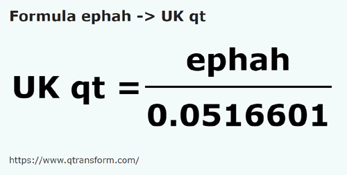 formula Efa kepada Kuart UK - ephah kepada UK qt