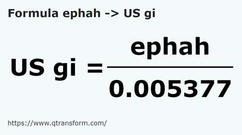 formula Efe in Gills americane - ephah in US gi