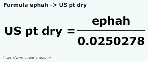 formula Efe in Pinte SUA (material uscat) - ephah in US pt dry