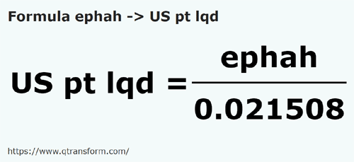 formula Ephahs to US pints - ephah to US pt lqd